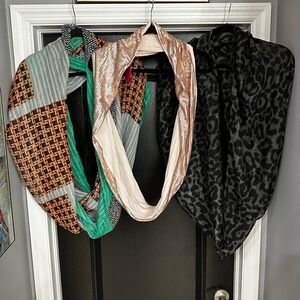 Set of Three Stylish Infinity Scarves